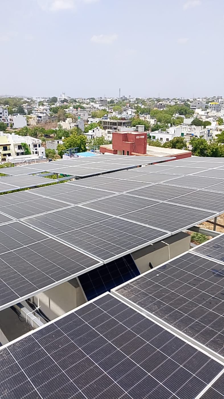 Solar rooftop power plant installed by PK Solar near Tapi Steel, Bhusawal