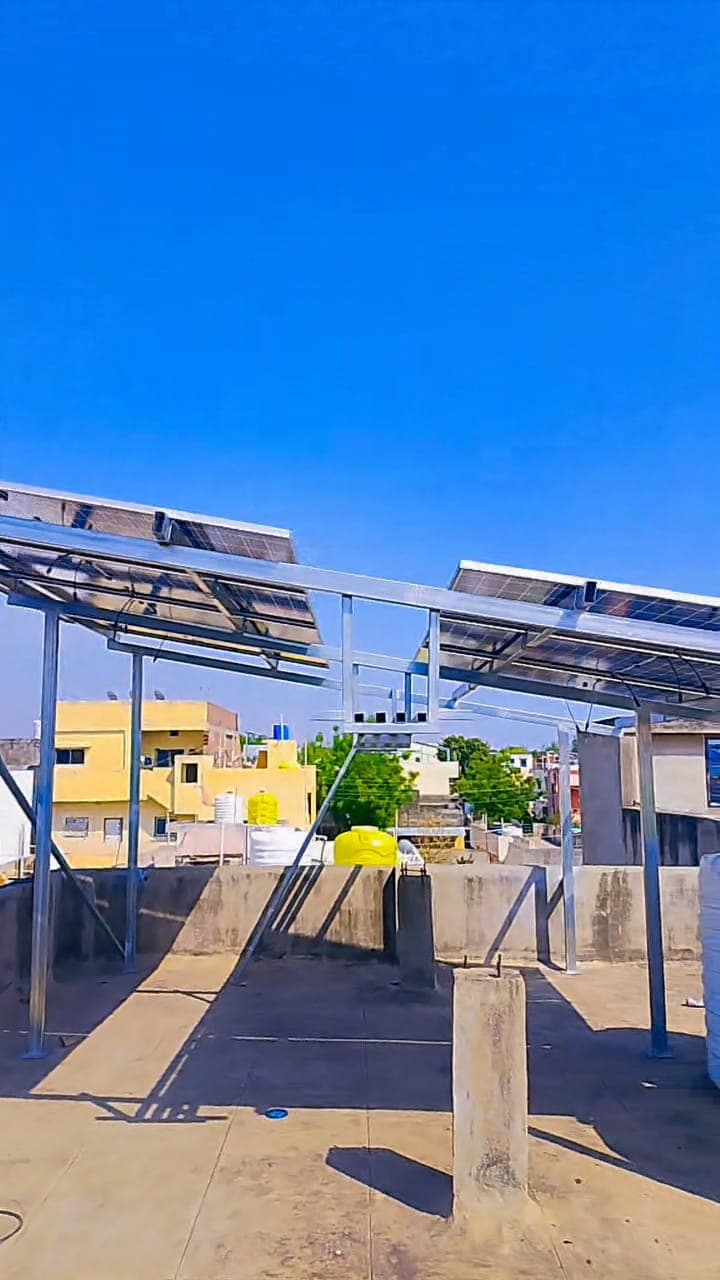 Solar installation structure at Shri Housing Society, Bhusawal